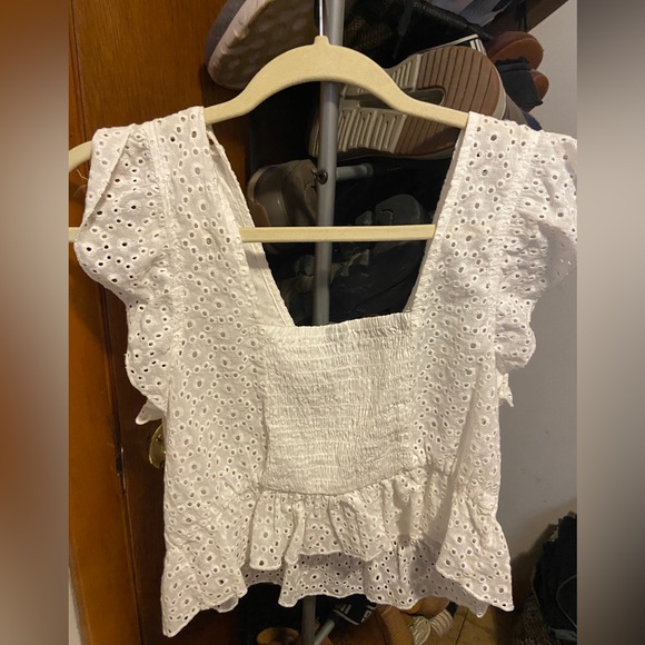 White Ruffle top - Picture 2 of 2